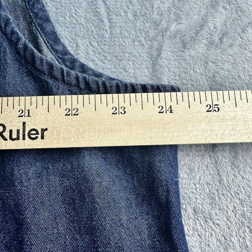 Vermont Country Store Denim Dress Womens 2X Blue Pintuck Jumper 100% Cotton - Picture 8 of 10